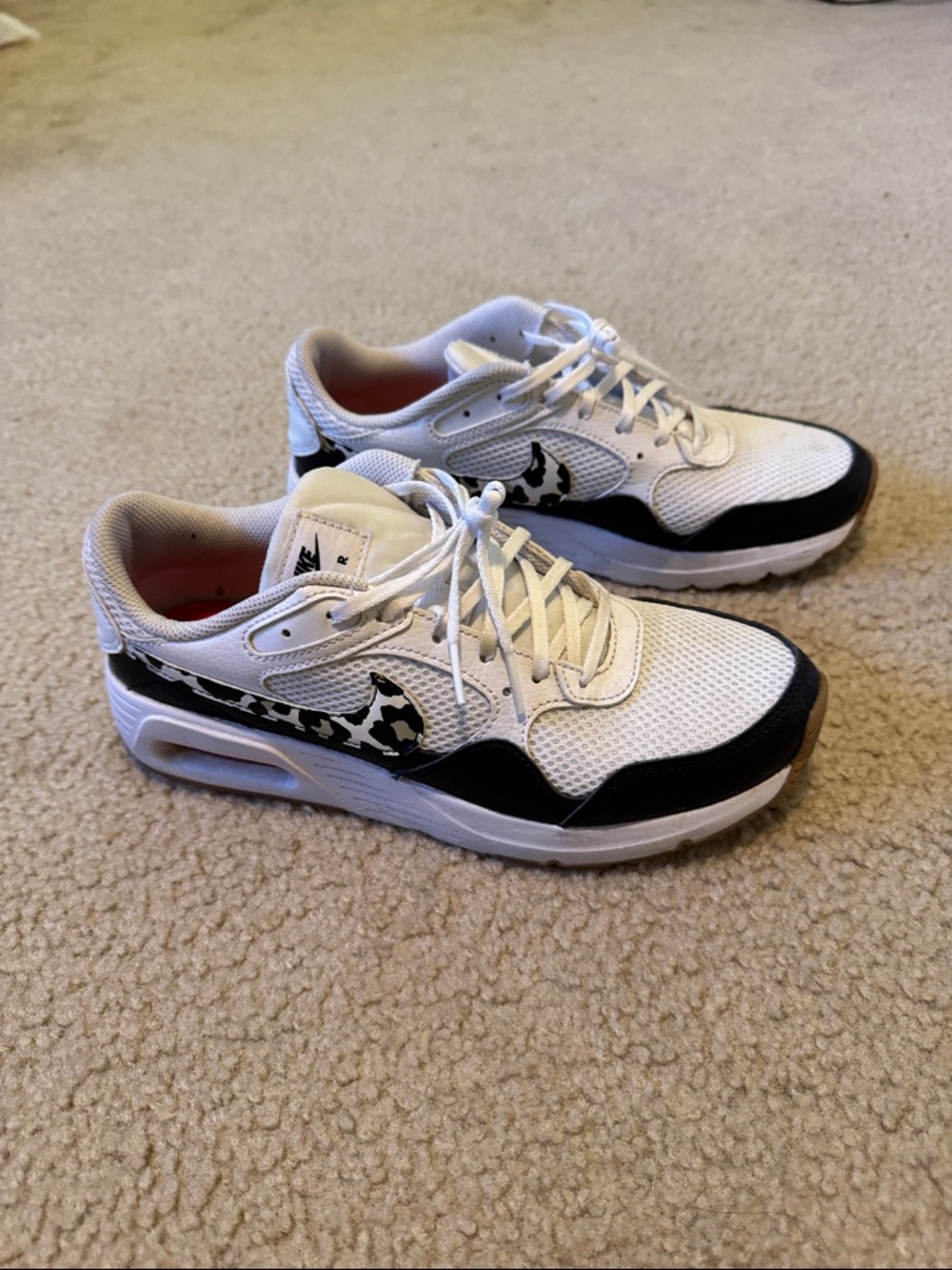 Nike White Athletic Sneakers with Leopard Swoosh - Picture 8 of 10